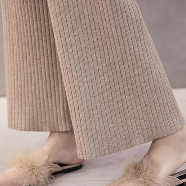 women's pants & capris wool knitted wide-leg female autumn winter high waist elastic straight ankle-length long trousers casual loose f, Black;white
women's pants & capris wool knitted wide-leg female autumn winter high waist elastic straight ankle-length long trousers casual loose f, Black;white