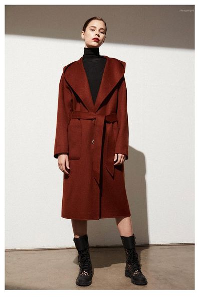 high end double-sided cashmere overcoat women's mid long 2021 spring wedding girl show thin woolen coat wool & blends, Black
high end double-sided cashmere overcoat women's mid long 2021 spring wedding girl show thin woolen coat wool & blends, Black