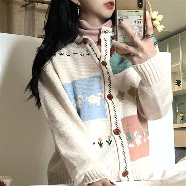 womens japanese kawaii ulzzang sweaters vintage loose casual lazy contrast female korean harajuku clothing for women, White;black
womens japanese kawaii ulzzang sweaters vintage loose casual lazy contrast female korean harajuku clothing for women, White;black