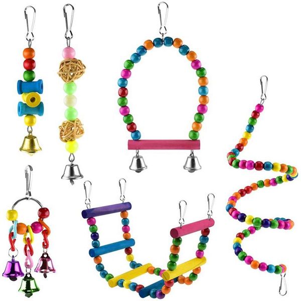 other bird supplies 6 pcs parrot toys, swing toy colorful chewing hanging hammock bell pet climbing ladders toys for parro
other bird supplies 6 pcs parrot toys, swing toy colorful chewing hanging hammock bell pet climbing ladders toys for parro