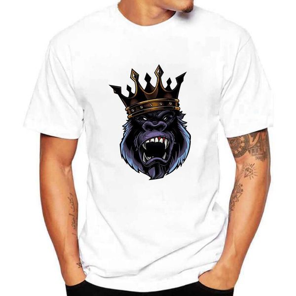 men's t-shirts funny orangutan king print short sleeve summer casual fashion cartoon t shirt male plus size tee, White;black
men's t-shirts funny orangutan king print short sleeve summer casual fashion cartoon t shirt male plus size tee, White;black