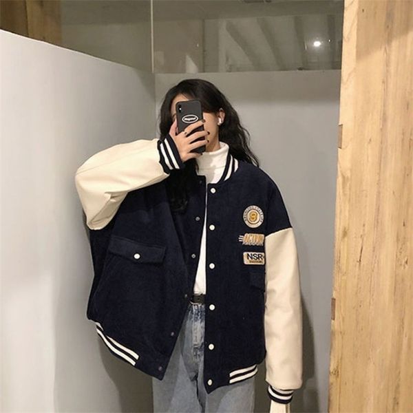 spring and summer jacket women's loose korean version of the all-match baseball uniform harajuku style 211014, Black;brown
spring and summer jacket women's loose korean version of the all-match baseball uniform harajuku style 211014, Black;brown