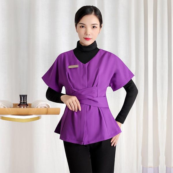 women's two piece pants beauty centre women beautician work uniforms sets sauna foot bath massage workwear salon female uniform suits, White
women's two piece pants beauty centre women beautician work uniforms sets sauna foot bath massage workwear salon female uniform suits, White
