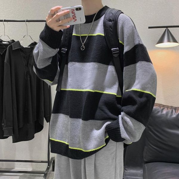 korean striped sweater men's warm fashion casual knit pullover men wild loose autumn winter knitting sweaters mens clothes -2xl, White;black
korean striped sweater men's warm fashion casual knit pullover men wild loose autumn winter knitting sweaters mens clothes -2xl, White;black