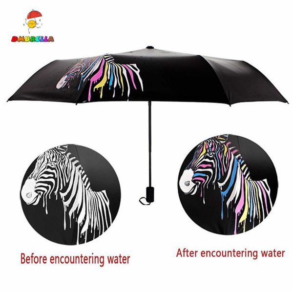 umbrellas dmbrella color changing folding sunshade umbrella zebra parasol rain shade anti-uv portable tri-folded sun paraguas 
umbrellas dmbrella color changing folding sunshade umbrella zebra parasol rain shade anti-uv portable tri-folded sun paraguas