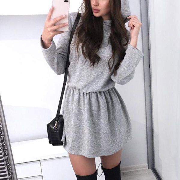 casual dresses women hooded knitted dress elastic waist slim long sleeve a-line party autumn tc21, Black;gray
casual dresses women hooded knitted dress elastic waist slim long sleeve a-line party autumn tc21, Black;gray