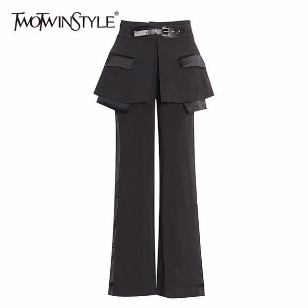 streetwear irregular trousers for women high waist with sashes straight pants female spring fashion 210521, Black;white
streetwear irregular trousers for women high waist with sashes straight pants female spring fashion 210521, Black;white