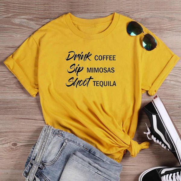 women's t-shirt drink coffee sip mimosa shoot tequila 100% cotton funny quote tumblr women casual grunge fashion tshirt tee, White
women's t-shirt drink coffee sip mimosa shoot tequila 100% cotton funny quote tumblr women casual grunge fashion tshirt tee, White