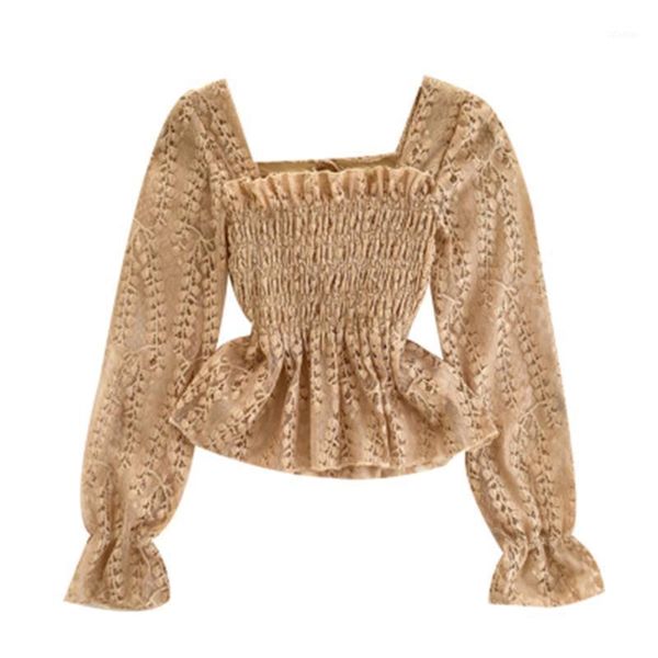 ruffled elastic waist slimming square collar long sleeve hollow lace blouse woman solid color elegant shirts pz1282 women's blouses &, White
ruffled elastic waist slimming square collar long sleeve hollow lace blouse woman solid color elegant shirts pz1282 women's blouses &, White