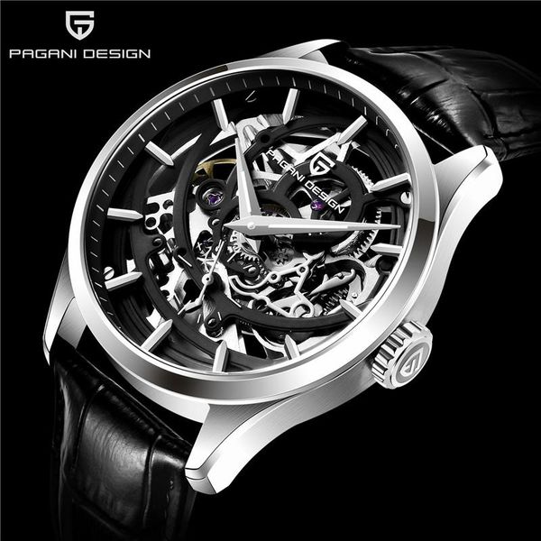 pagani design men fashion skeleton mechanical watch waterproof military automatic watches clock reloj hombre 2021 wristwatches, Slivery;brown
pagani design men fashion skeleton mechanical watch waterproof military automatic watches clock reloj hombre 2021 wristwatches, Slivery;brown