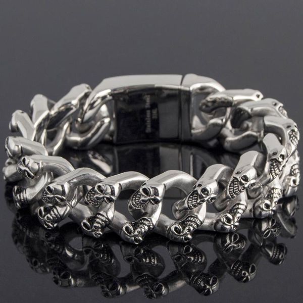 tennis gothic skull bracelet for men stainless steel punk rocker men's metal bracelets 2021 heavy armband hand jewellery biker dropship, Golden;silver
tennis gothic skull bracelet for men stainless steel punk rocker men's metal bracelets 2021 heavy armband hand jewellery biker dropship, Golden;silver