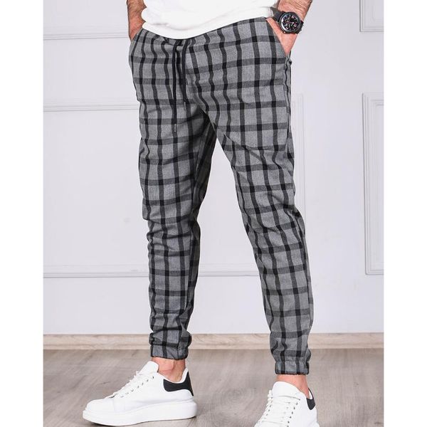 men's pants plaid stripe tie jogging casual slim fit hip hop harem male elastic trousers, Black
men's pants plaid stripe tie jogging casual slim fit hip hop harem male elastic trousers, Black