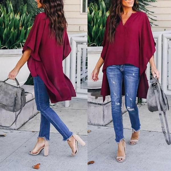 womens shirts women short flare sleeve solid blouses ladies summer casual irregular v neck beach loose elegant plus size, White
womens shirts women short flare sleeve solid blouses ladies summer casual irregular v neck beach loose elegant plus size, White