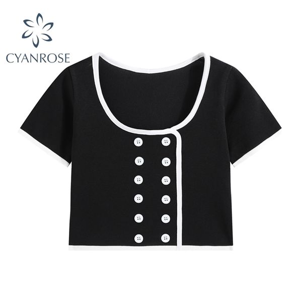 women solid collor cotton linen crop summer fashion vintage slim square collar short sleeve black female t shirts 210515, White
women solid collor cotton linen crop summer fashion vintage slim square collar short sleeve black female t shirts 210515, White