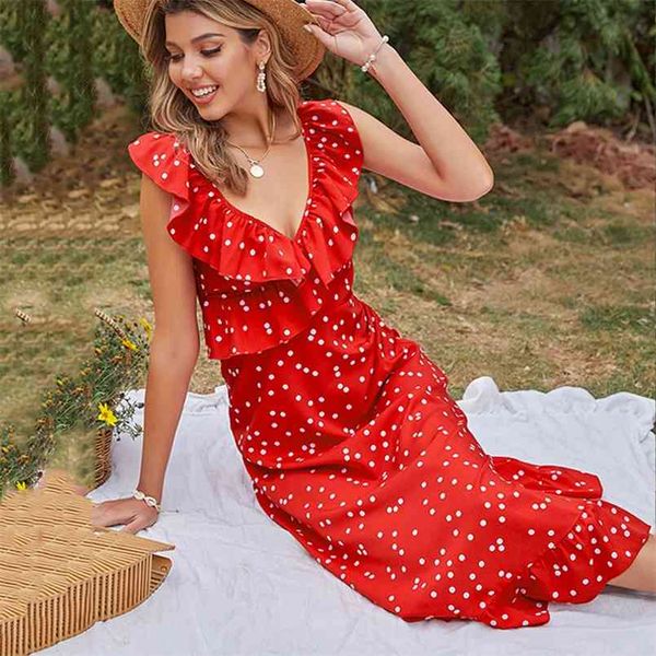 high-waist printed red ruffled beach dress slim-fit polka-dot v-neck sleeveless boho for women summer maxi vestido 210508, Black;gray
high-waist printed red ruffled beach dress slim-fit polka-dot v-neck sleeveless boho for women summer maxi vestido 210508, Black;gray