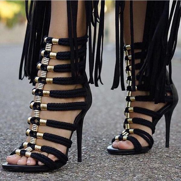 women summer shoes 2021 fashion weaving rope metal decoration heels sandals peep toe strappy female real pos dress, Black
women summer shoes 2021 fashion weaving rope metal decoration heels sandals peep toe strappy female real pos dress, Black