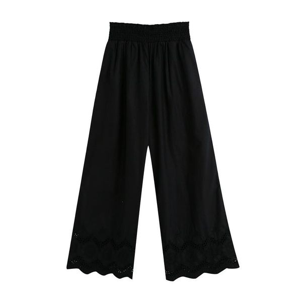 women's pants & capris bb - 2492, 2021 summer europe and the united states elastic waist hollow embroidery poplin female trousers, Black;white
women's pants & capris bb - 2492, 2021 summer europe and the united states elastic waist hollow embroidery poplin female trousers, Black;white
