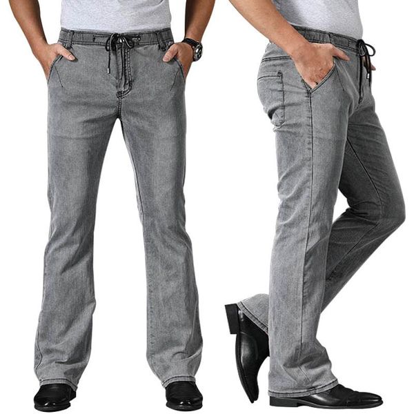 men's jeans 2021 summer thin micro flared men boot cut denim pants drawstring stretch waist breathable soft male casual gray trousers, Blue
men's jeans 2021 summer thin micro flared men boot cut denim pants drawstring stretch waist breathable soft male casual gray trousers, Blue