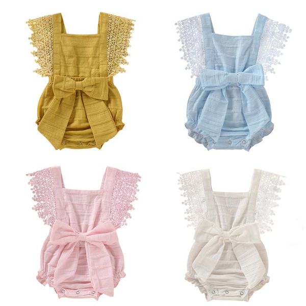 born baby boy girls romper solid color lace bow playsuit jumpsuit sleeveless summer toddler clothing outfits jumpsuits, Blue
born baby boy girls romper solid color lace bow playsuit jumpsuit sleeveless summer toddler clothing outfits jumpsuits, Blue