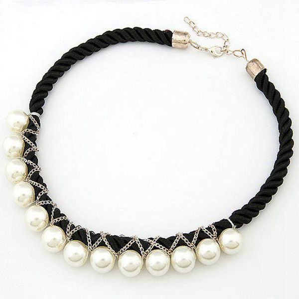 women rope pearl choker necklace korean fashion personality jewelry chokers, Golden;silver
women rope pearl choker necklace korean fashion personality jewelry chokers, Golden;silver