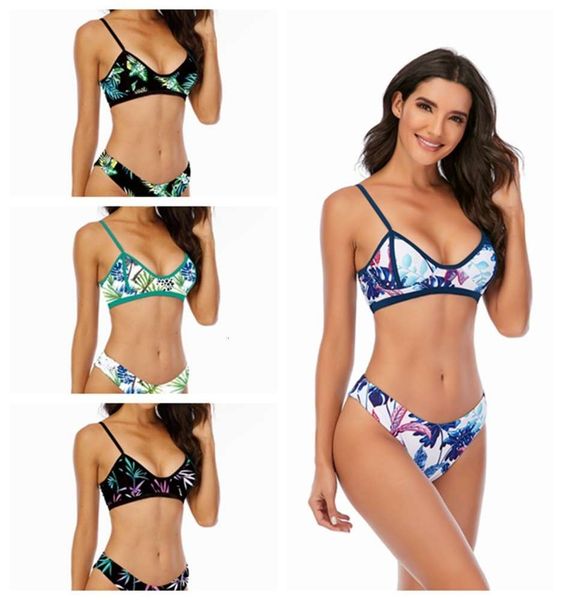 the bikini printed bikini split women's swimsuit, White;black 
the bikini printed bikini split women's swimsuit, White;black