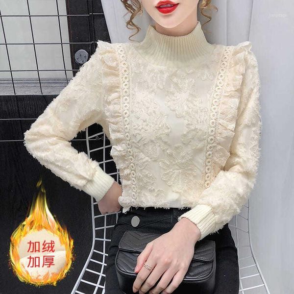 women's blouses & shirts autumn winter turtleneck lace women blouse blusas ropa de mujer, White
women's blouses & shirts autumn winter turtleneck lace women blouse blusas ropa de mujer, White