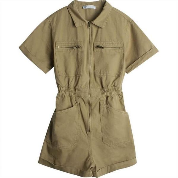 denim western style retro women jumpsuit bm khaki trendy wide leg shorts waist summer workwear hong kong streetwear, Black;white
denim western style retro women jumpsuit bm khaki trendy wide leg shorts waist summer workwear hong kong streetwear, Black;white