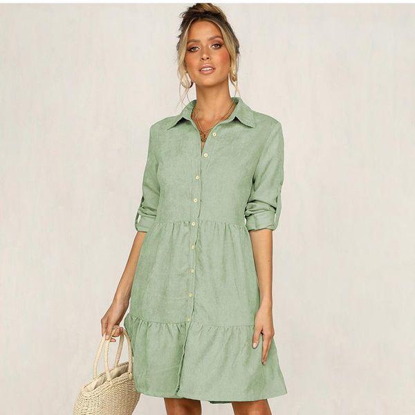 casual dresses autumn women shirt dress winter fashion green pink long sleeve button elegant sweet mini for robe femme, Black;gray
casual dresses autumn women shirt dress winter fashion green pink long sleeve button elegant sweet mini for robe femme, Black;gray