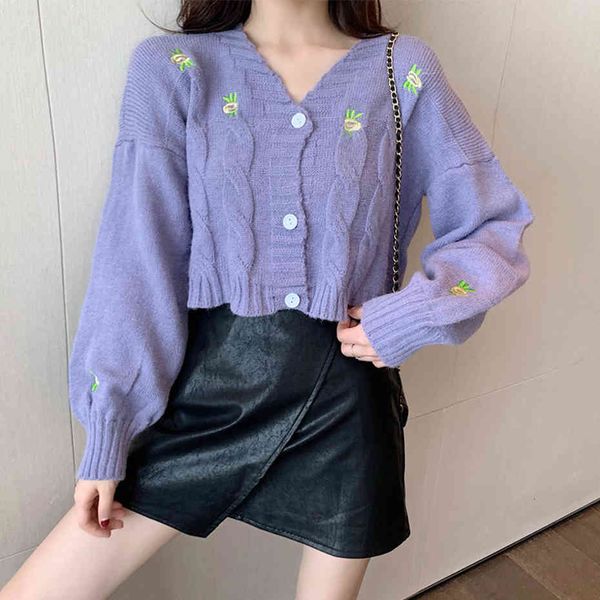 sweater korean loose thin v-neck all-match long sleeve cardigan jacket women's clothing embroidered knitted sweater coat female, White;black
sweater korean loose thin v-neck all-match long sleeve cardigan jacket women's clothing embroidered knitted sweater coat female, White;black