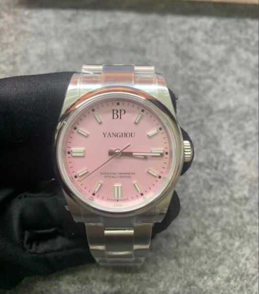 bp maker 124300 new model men watch 41mm coral pink dial stainless steel watches automatic mechanical movement sapphire glass, Slivery;brown
bp maker 124300 new model men watch 41mm coral pink dial stainless steel watches automatic mechanical movement sapphire glass, Slivery;brown