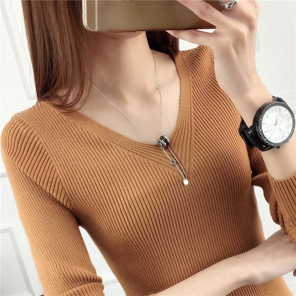 women's sweaters autumn v neck sweater knitted fashion womens winter for women pullover jumper pull femme, White;black
women's sweaters autumn v neck sweater knitted fashion womens winter for women pullover jumper pull femme, White;black