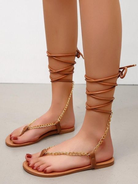 sandals 2021 solid color simple clip toe ankle strap women's metal chain large flat bottomed round head roman shoes cross-tied, Black
sandals 2021 solid color simple clip toe ankle strap women's metal chain large flat bottomed round head roman shoes cross-tied, Black