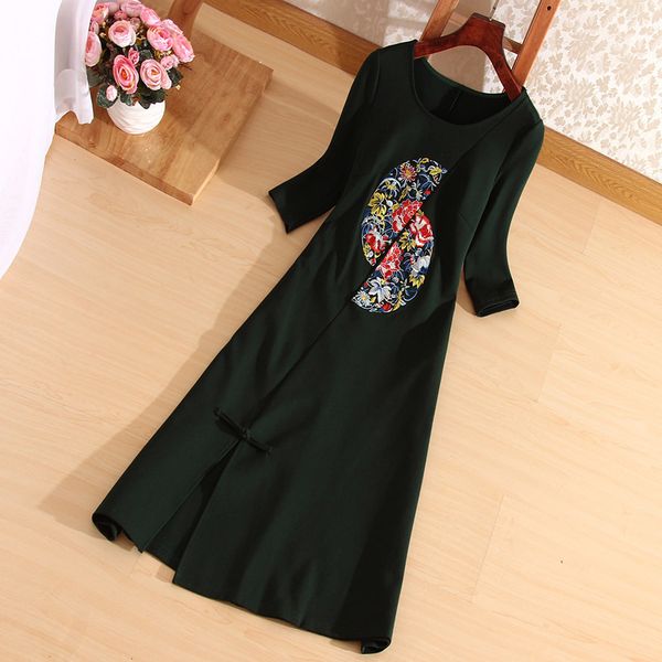 dress high-end autumn winter women embroidery chinese style vintage flowers elegant lady slim black/red party dress s-xxl, Black;gray
dress high-end autumn winter women embroidery chinese style vintage flowers elegant lady slim black/red party dress s-xxl, Black;gray