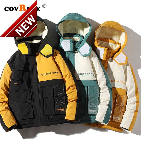 covrlge man duck down jacket light thick s men hooded 90 fleece ins tooling trend big pocket mwy031, Black
covrlge man duck down jacket light thick s men hooded 90 fleece ins tooling trend big pocket mwy031, Black