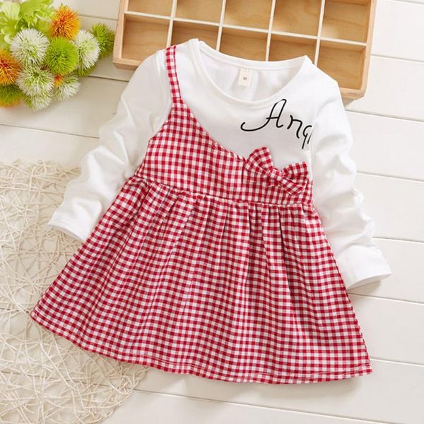 toddler baby kids girls bow letter plaid patchwork dress casual clothes girl's dresses, Red;yellow
toddler baby kids girls bow letter plaid patchwork dress casual clothes girl's dresses, Red;yellow