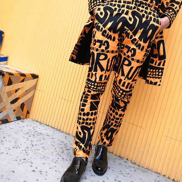 men's pants mens fashion yellow letter floral print suit trousers hip hop nightclub stage singer dj male casual wear p8c9, Black
men's pants mens fashion yellow letter floral print suit trousers hip hop nightclub stage singer dj male casual wear p8c9, Black