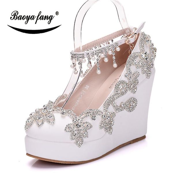 baoyafang womens wedding shoes crystal ankle strap tassel fashion woman high heels paltform wedges dress, Black
baoyafang womens wedding shoes crystal ankle strap tassel fashion woman high heels paltform wedges dress, Black