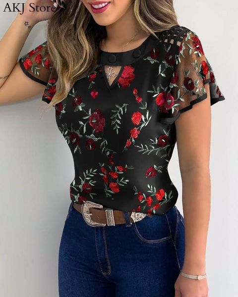 plus size xxl women embroidery mesh patchwork shirt blouse sheer pullovers women's blouses & shirts, White
plus size xxl women embroidery mesh patchwork shirt blouse sheer pullovers women's blouses & shirts, White