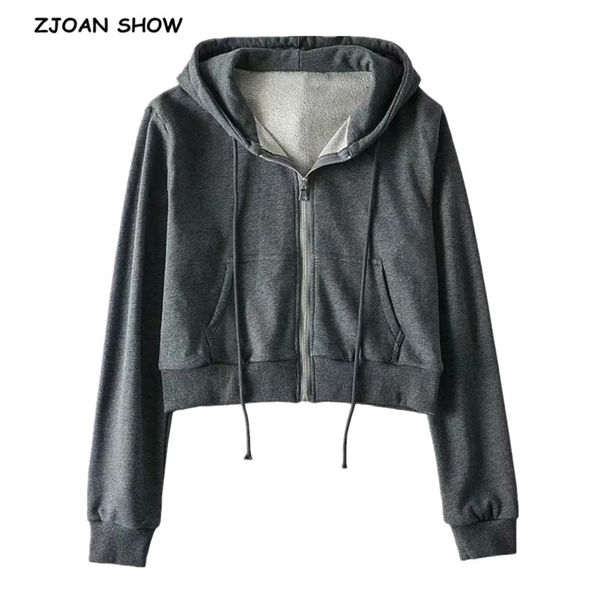 4 colors harajuku open zipper long sleeve hoodies cropped hooded sweatshirt autumn women high waist casual jumper short sweats 210429, Black;gray
4 colors harajuku open zipper long sleeve hoodies cropped hooded sweatshirt autumn women high waist casual jumper short sweats 210429, Black;gray