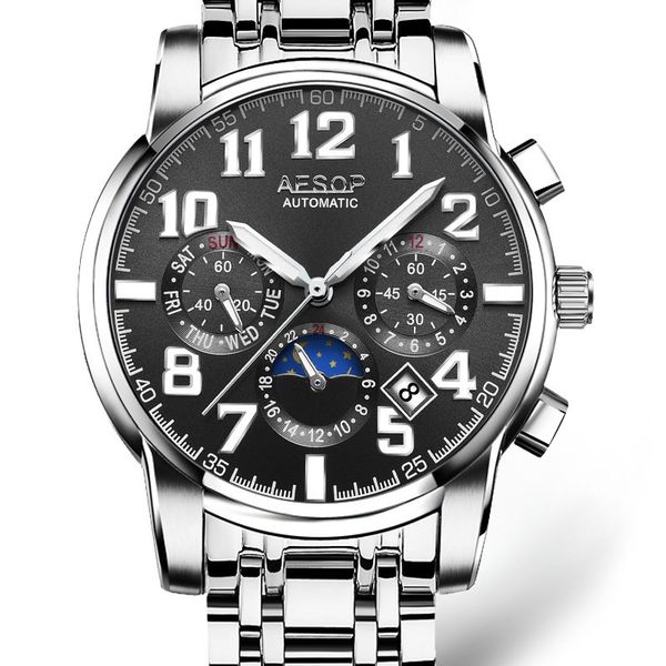 wrist watch swiss steel band luminous waterproof men's hollow full-automatic mechanical, Slivery;brown
wrist watch swiss steel band luminous waterproof men's hollow full-automatic mechanical, Slivery;brown