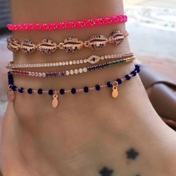 anklets huatang boho colorful crystal shell pendant for women multilayers braided rope sequin charms foot chains beach jewelry, Red;blue
anklets huatang boho colorful crystal shell pendant for women multilayers braided rope sequin charms foot chains beach jewelry, Red;blue