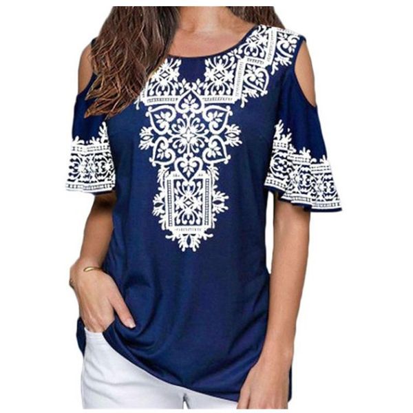 casual summer t shirt women 2021 cold shoulder o-neck folk print tees loose plus size ladies short sleeve fashion women's t-shirt, White
casual summer t shirt women 2021 cold shoulder o-neck folk print tees loose plus size ladies short sleeve fashion women's t-shirt, White