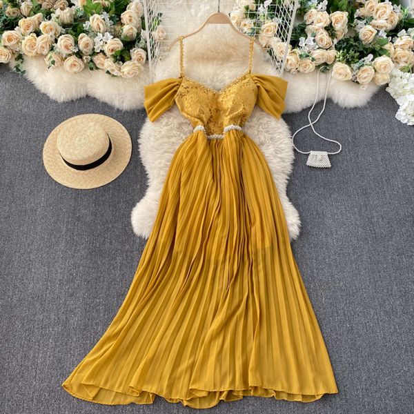 casual dresses dress ladies banquet usually can wear design sense off shoulder suspender goddess model holiday pleated skirt gm9b, Black;gray
casual dresses dress ladies banquet usually can wear design sense off shoulder suspender goddess model holiday pleated skirt gm9b, Black;gray