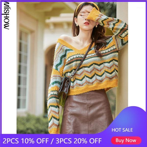 women's sweaters mishow 2021 autumn for women casual v-neck pullover striped long sleeve knitwear female clothing mx20c5755, White;black
women's sweaters mishow 2021 autumn for women casual v-neck pullover striped long sleeve knitwear female clothing mx20c5755, White;black