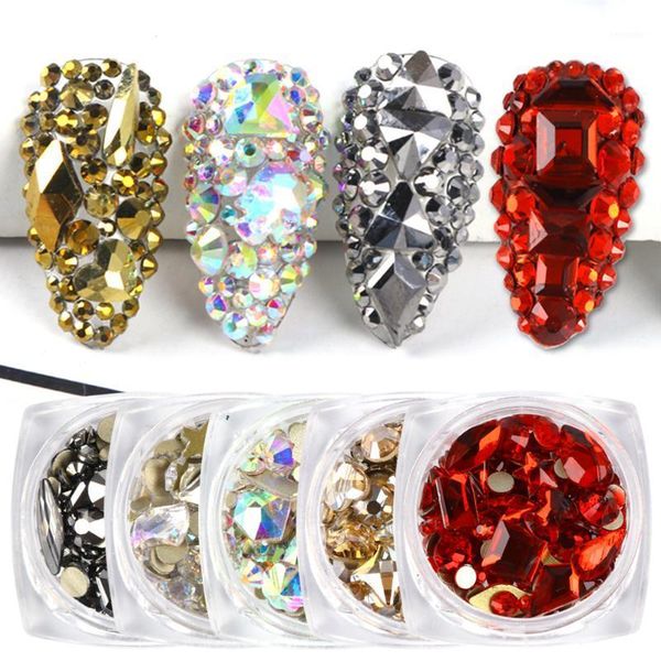 box mixed glass 3d rhinestones for nail art decorations crystal gems jewelry gold ab shiny stones manicure accessories la16071, Silver;gold
box mixed glass 3d rhinestones for nail art decorations crystal gems jewelry gold ab shiny stones manicure accessories la16071, Silver;gold