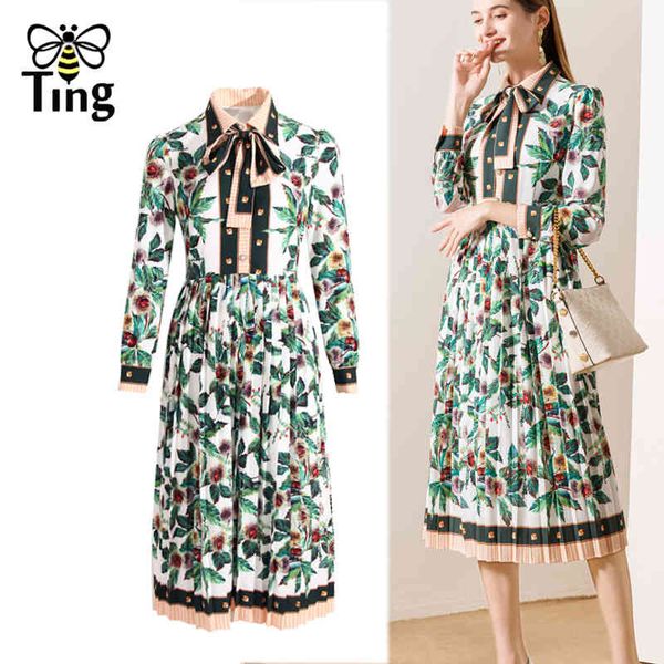 designer runway green leaf floral print pleated midi long dress lapel collar women elegant vintae haut plus size elbise 210513, Black;gray
designer runway green leaf floral print pleated midi long dress lapel collar women elegant vintae haut plus size elbise 210513, Black;gray