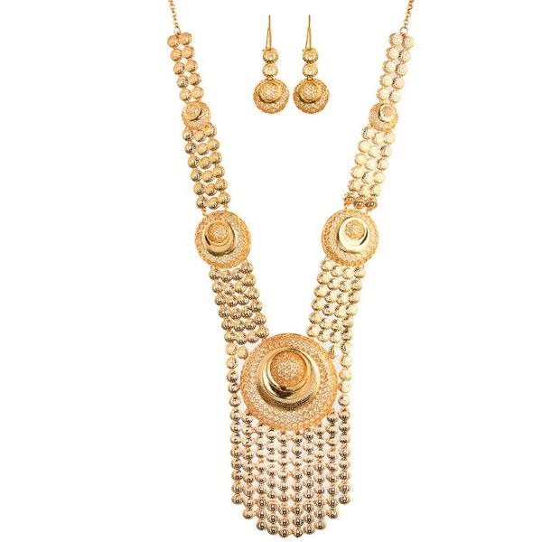 earrings & necklace no faded muslim arabic islam long gold color hollow link chains turkish middle east round jewelery set, Silver
earrings & necklace no faded muslim arabic islam long gold color hollow link chains turkish middle east round jewelery set, Silver