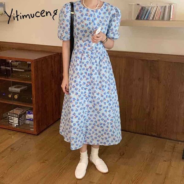 yitimuceng vintage floral print dresses for women high waist puff sleeve blue sundress spring korean fashion midi dress 210601, Black;gray
yitimuceng vintage floral print dresses for women high waist puff sleeve blue sundress spring korean fashion midi dress 210601, Black;gray