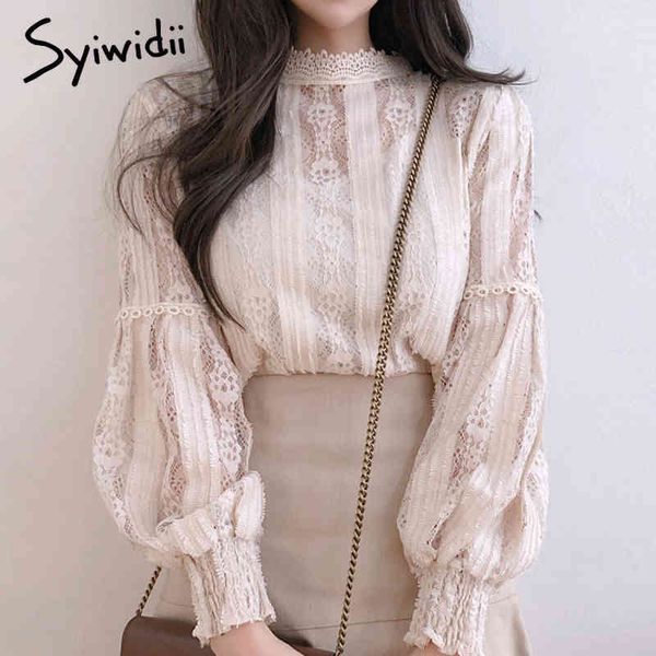 syiwidii lace blouse women lantern long sleeve shirt women office ladies beige black shirts plus size korean with lined 210417, White
syiwidii lace blouse women lantern long sleeve shirt women office ladies beige black shirts plus size korean with lined 210417, White
