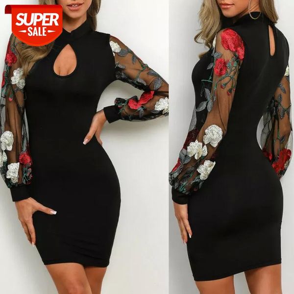 2020 women dress elegant party night club dresses mesh flower embroidery long sleeve sheath bodycon black short #z58a, White;black
2020 women dress elegant party night club dresses mesh flower embroidery long sleeve sheath bodycon black short #z58a, White;black
